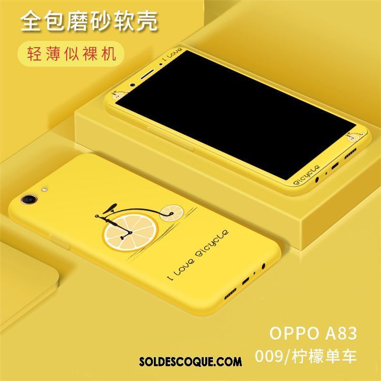 Coque Oppo A83 Membrane Personnalité Tout Compris Téléphone Portable Jaune Pas Cher