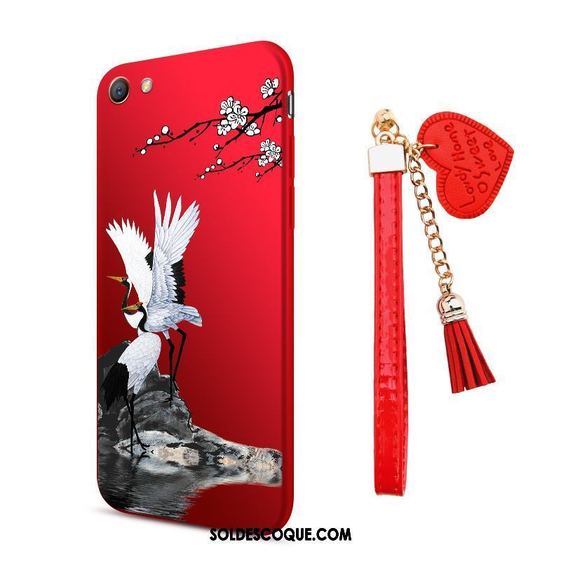 Coque Oppo A83 Protection Incassable Rouge Étui Ornements Suspendus En Vente