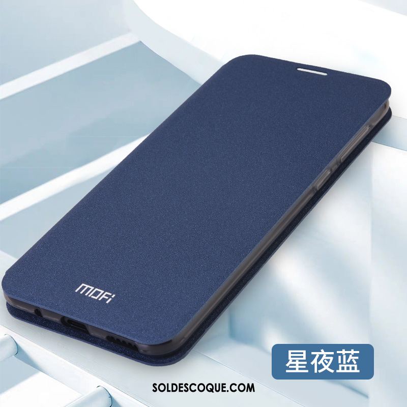 Coque Oppo A9 2020 Clamshell Bleu Étui En Cuir Incassable Tempérer En Vente