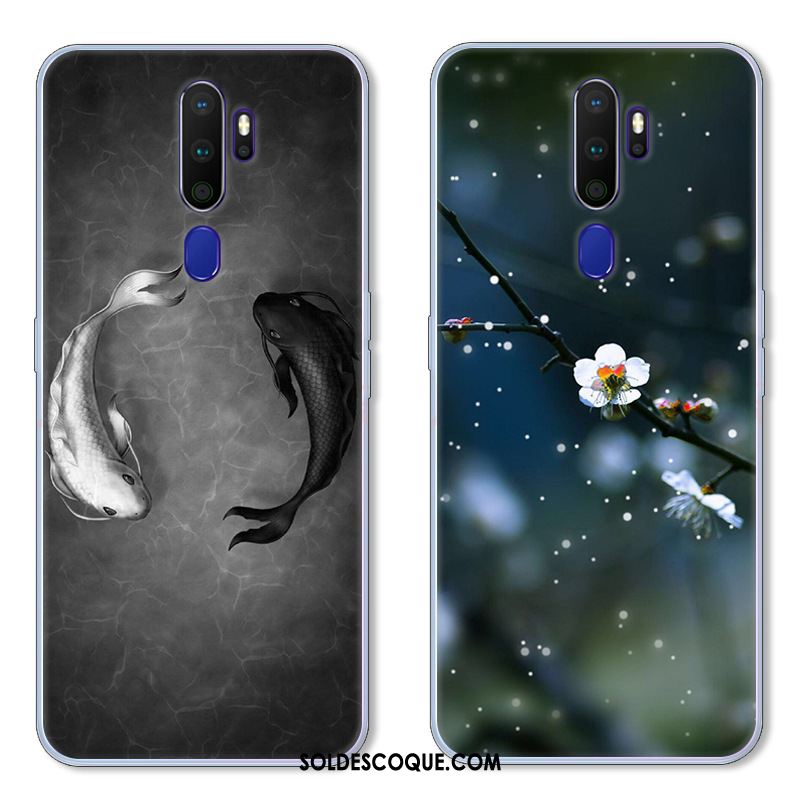 Coque Oppo A9 2020 Téléphone Portable Noir Marque De Tendance Incassable Étui En Ligne