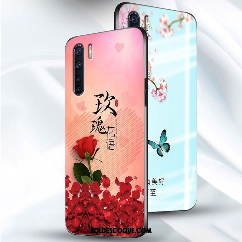 Coque Oppo A91 Créatif Très Mince Rose Étui Tendance Pas Cher