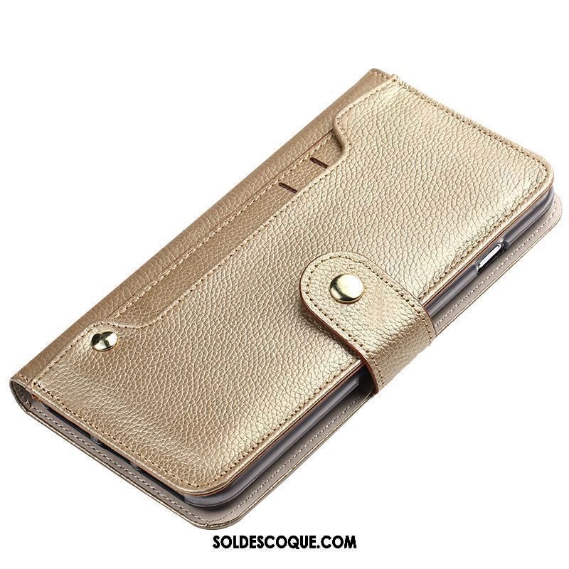 Coque Oppo A91 Cuir Cuir Véritable Incassable Étui En Cuir Or Soldes