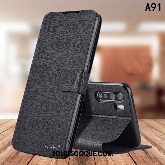 Coque Oppo A91 Incassable Étui En Cuir Tout Compris Protection Fluide Doux En Vente