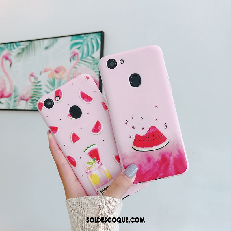 Coque Oppo F5 Rose Pastèque Étui Tendance Fruit Pas Cher