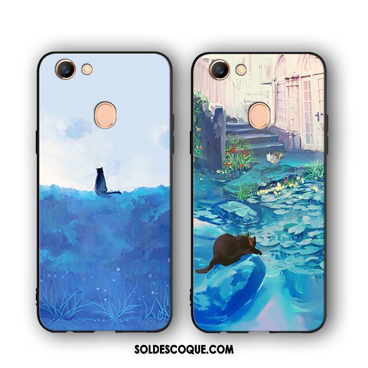 Coque Oppo F5 Youth Silicone Noir Peinture À L'huile Peinte À La Main Incassable Pas Cher