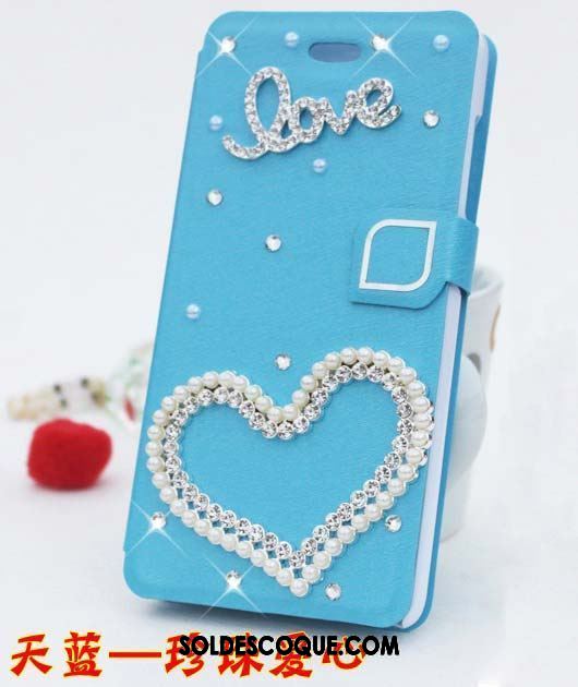 Coque Oppo F7 Clamshell Bleu Strass Nouveau Téléphone Portable Housse Pas Cher