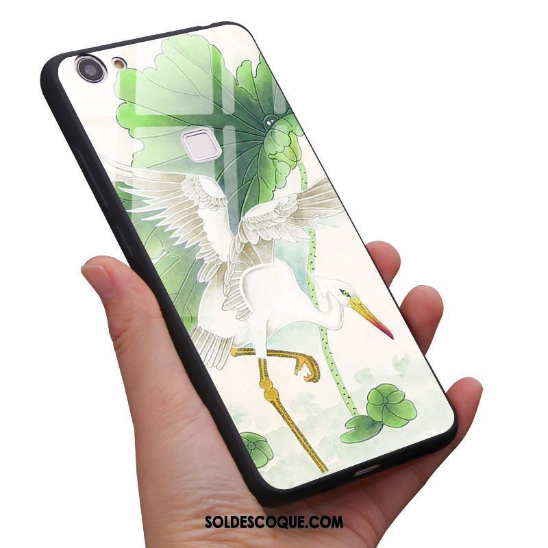 Coque Oppo F7 Vert Miroir Personnalisé Grue Vent Soldes