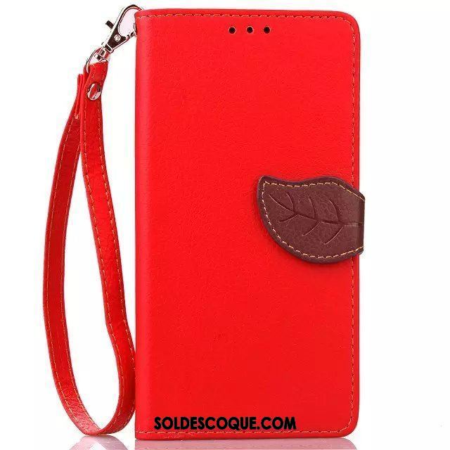 Coque Oppo F7 Youth Téléphone Portable Grand Étui En Cuir Rouge Housse Pas Cher
