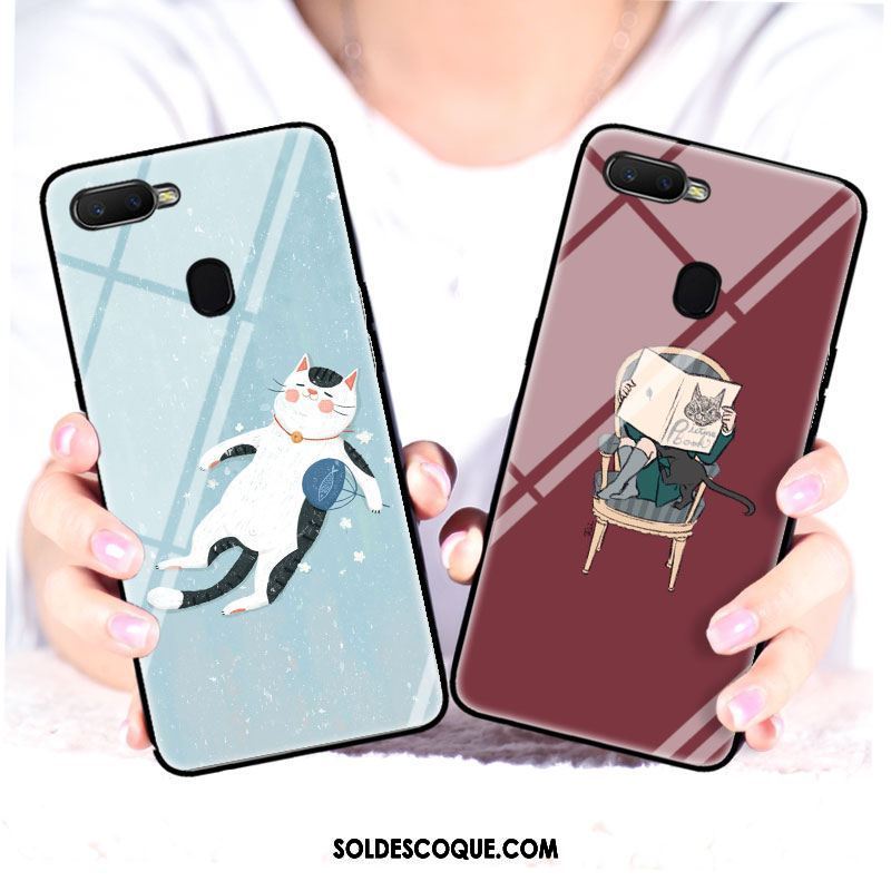 Coque Oppo F9 Starry Tendance Étui Bleu Chat Incassable Soldes