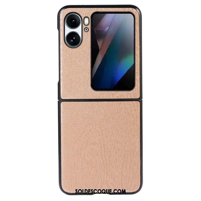 Coque Oppo Find N2 Flip Style Cuir Effet Bois