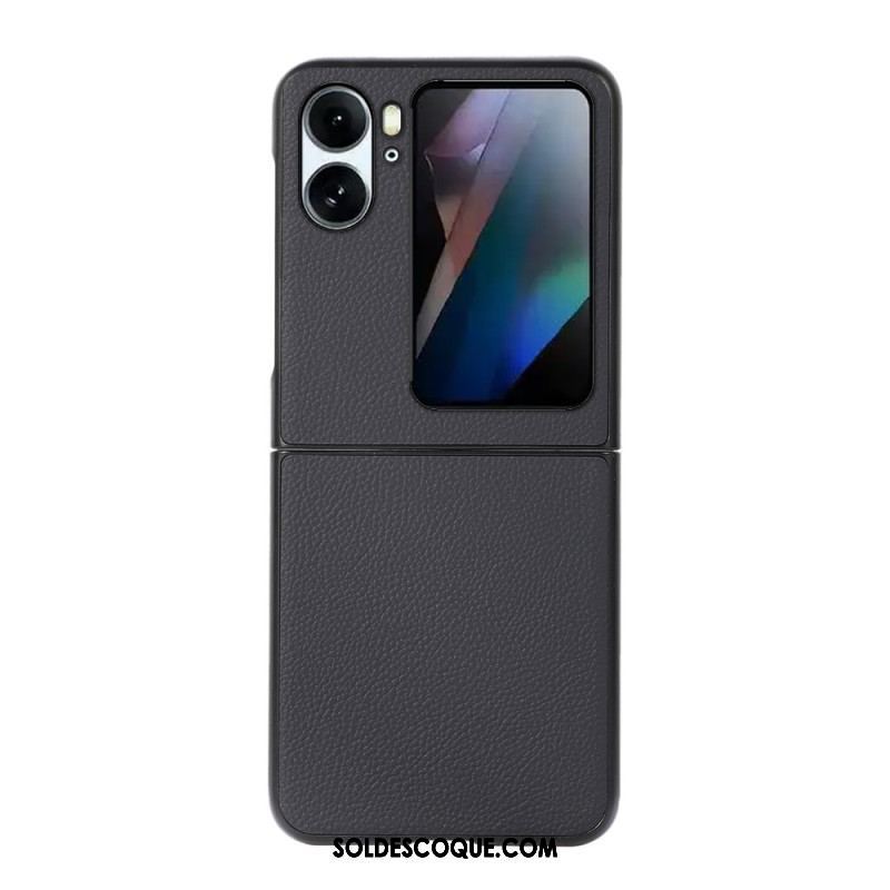 Coque Oppo Find N2 Flip Véritable Cuir Litchi