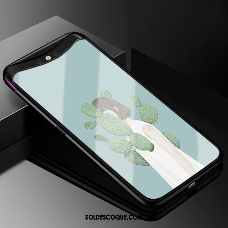 Coque Oppo Find X Peinture À L'huile Étui Marque De Tendance Verre Nouveau Housse En Vente