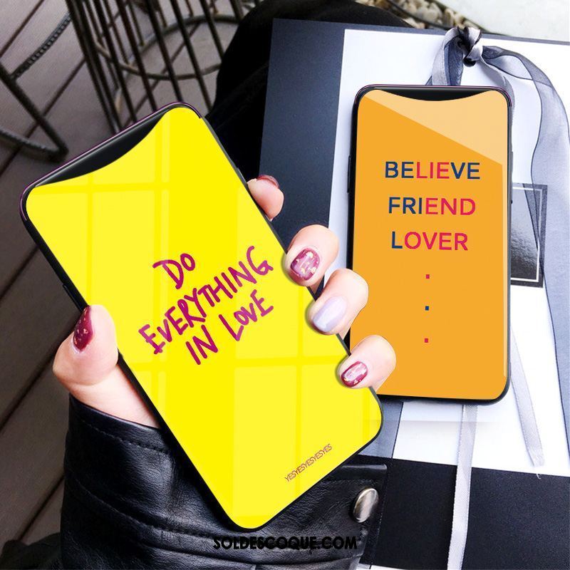 Coque Oppo Find X Personnalité Silicone Ornements Suspendus Jaune Incassable Housse Pas Cher