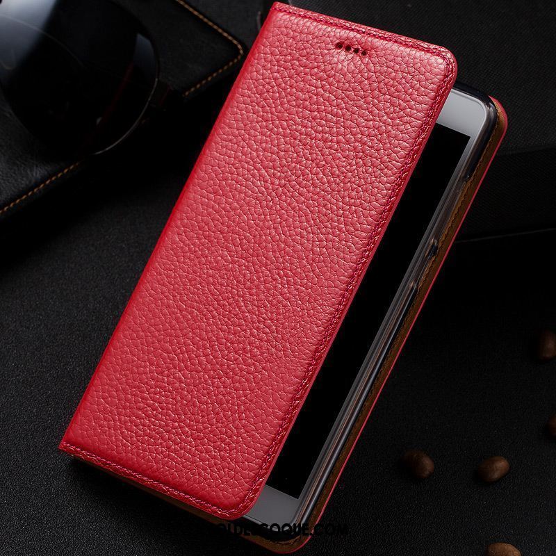 Coque Oppo Find X Protection Cuir Véritable Rouge Téléphone Portable Étui En Cuir France