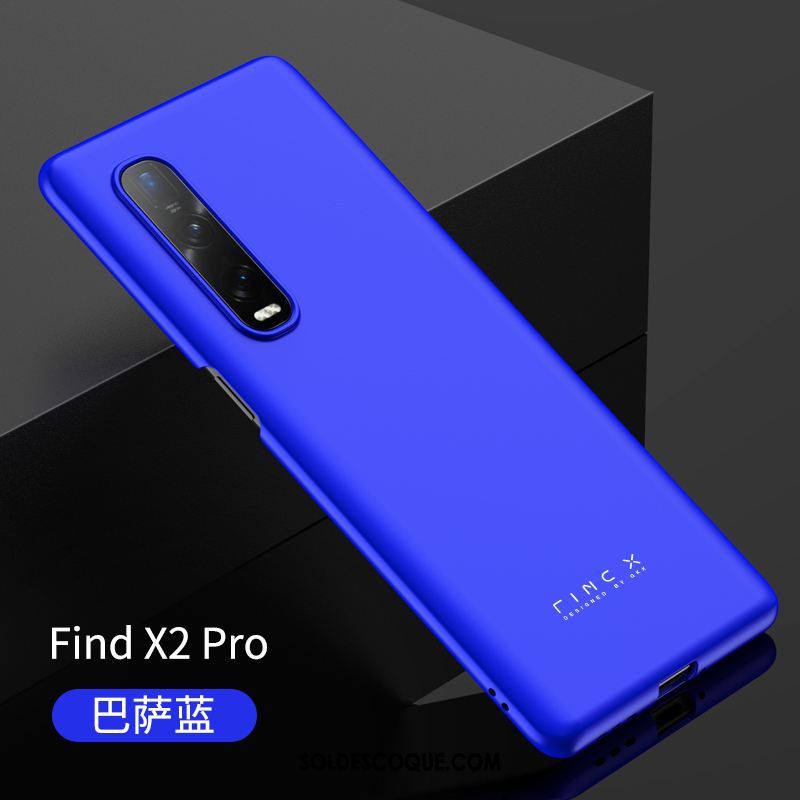 Coque Oppo Find X2 Pro Incassable Légère Étui Bleu Délavé En Daim Housse En Vente