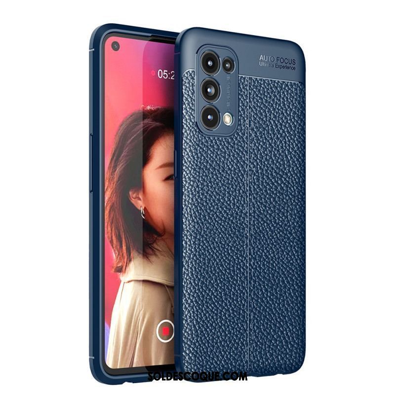 Coque Oppo Find X3 Lite Effet Cuir Litchi Double Line