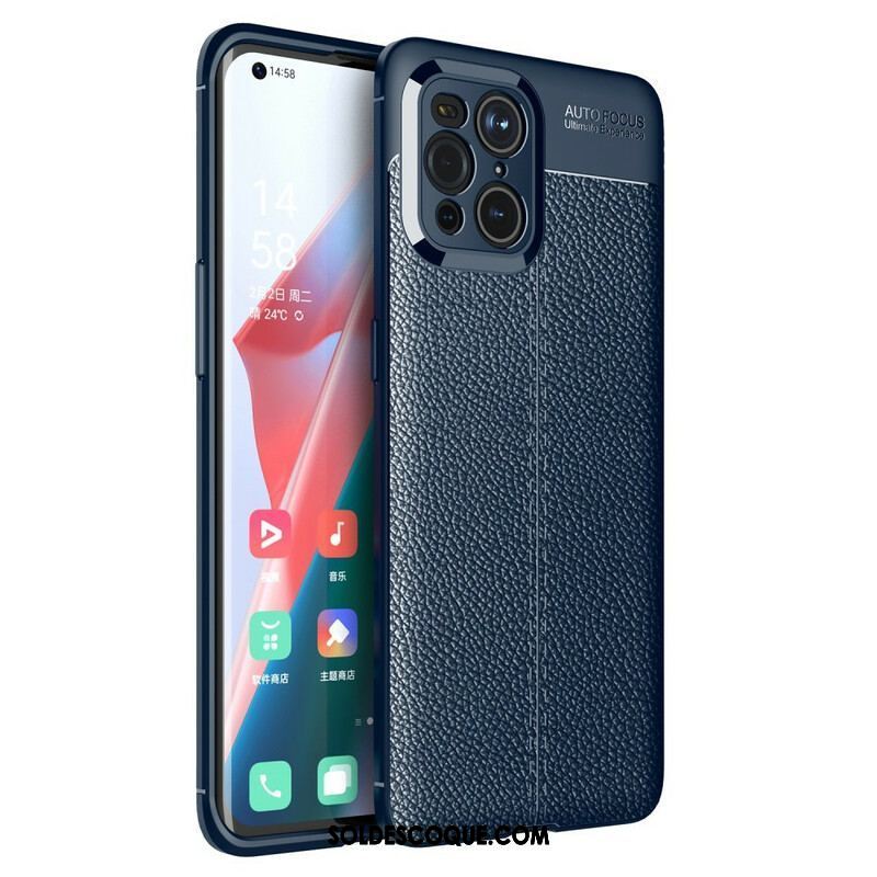 Coque Oppo Find X3 / X3 Pro Effet Cuir Litchi Double Line