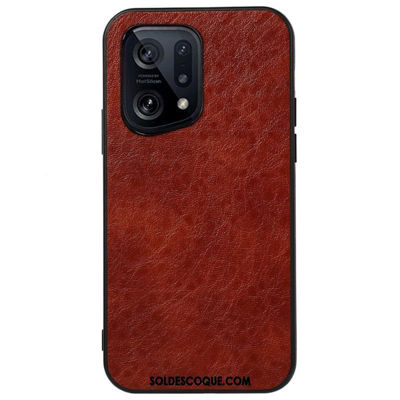 Coque Oppo Find X5 Effet Cuir