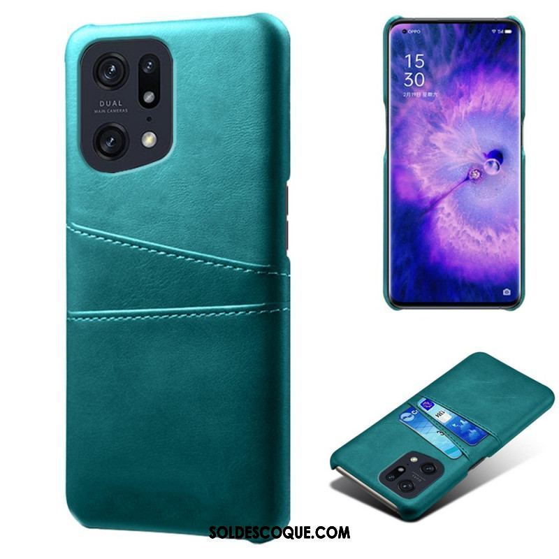 Coque Oppo Find X5 Effet Cuir Porte-Cartes