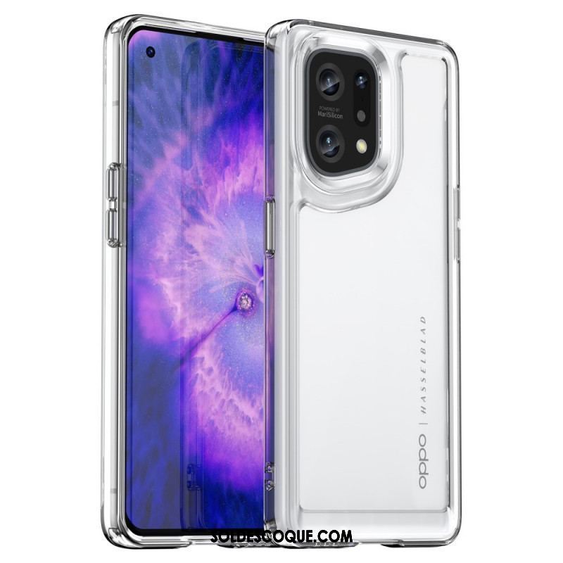 Coque Oppo Find X5 Hybride Rebords Colorés Transparents