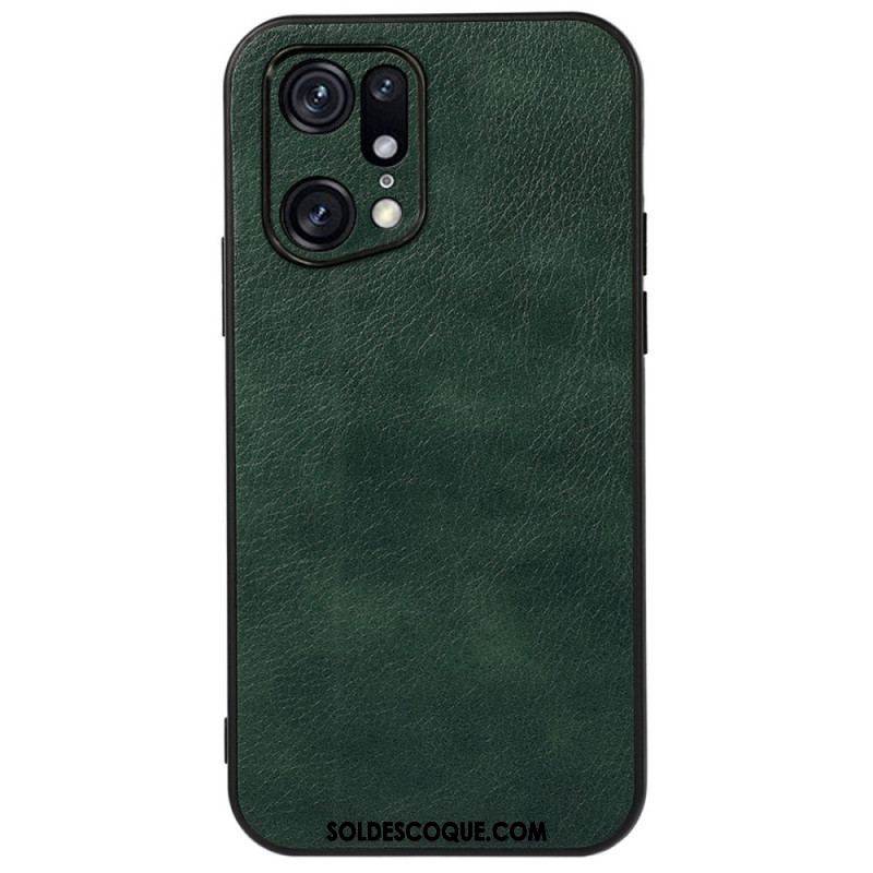 Coque Oppo Find X5 Pro Effet Cuir Litchi