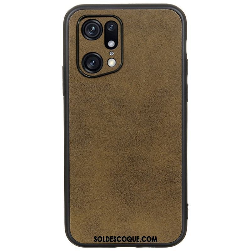 Coque Oppo Find X5 Pro Effet Cuir Look Raffiné