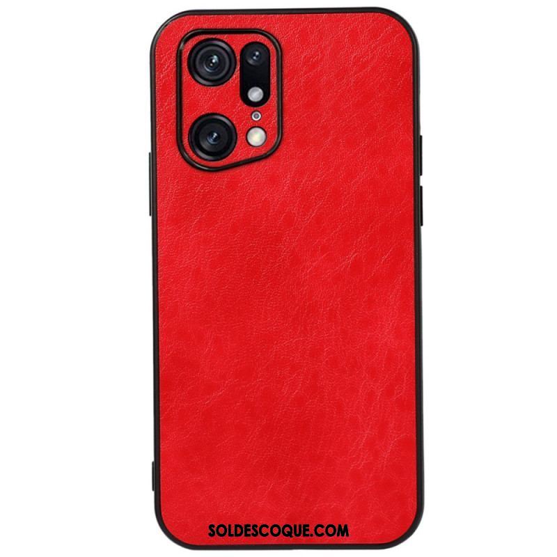 Coque Oppo Find X5 Pro Simili Cuir Texturé