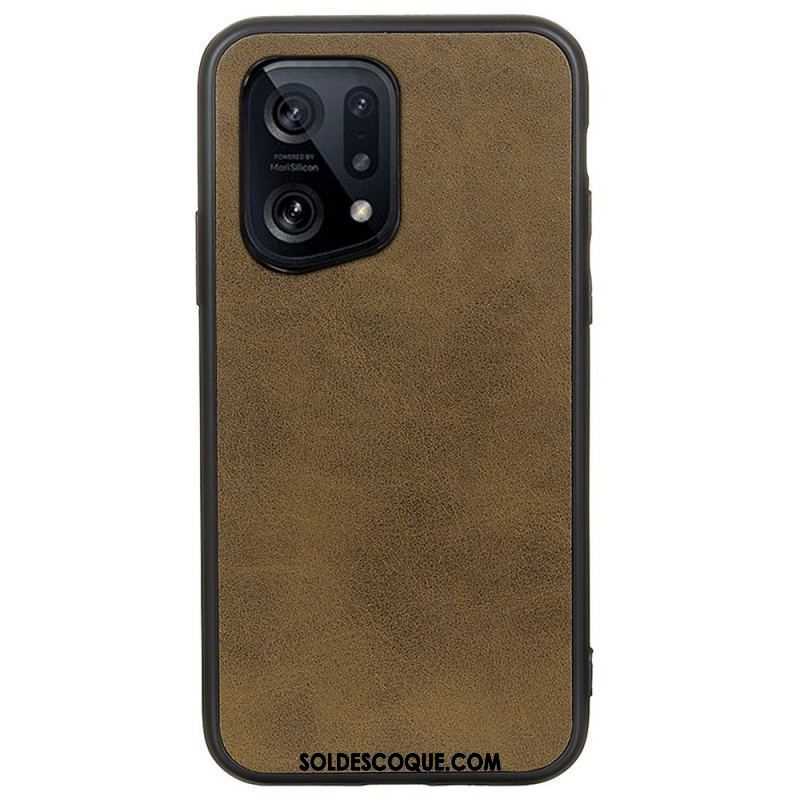 Coque Oppo Find X5 Simili Cuir Texturé