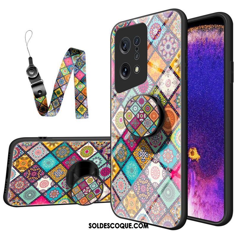 Coque Oppo Find X5 Support Magnétique Patchwork