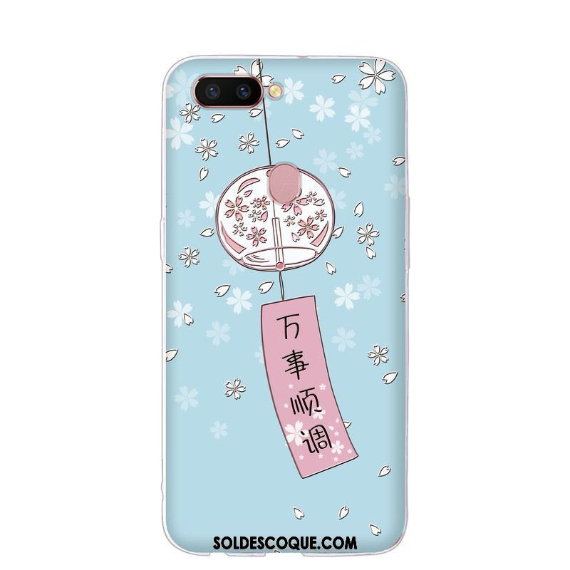 Coque Oppo R11s Fluide Doux Bleu Frais Téléphone Portable Art Soldes