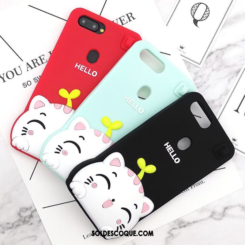 Coque Oppo R11s Silicone Téléphone Portable Dessin Animé Protection Noir Soldes