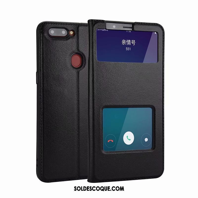 Coque Oppo R11s Téléphone Portable Tout Compris Protection Noir Étui En Cuir Soldes