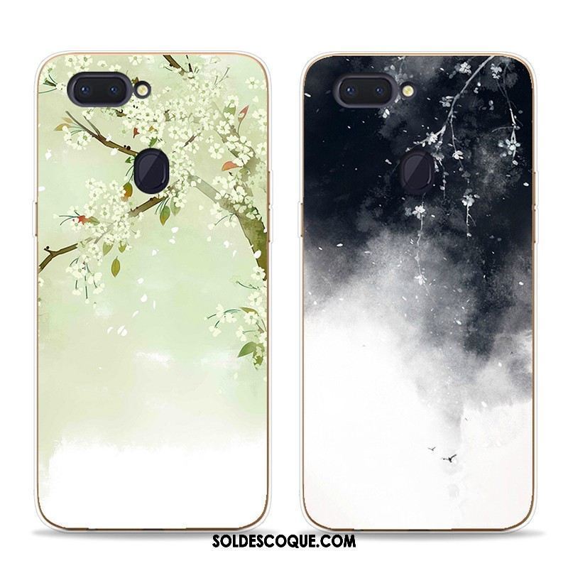 Coque Oppo R15 Art Fluide Doux Vintage Encre Vert En Ligne