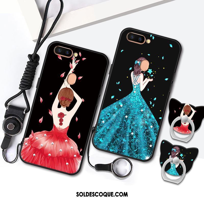 Coque Oppo R15 Cou Suspendu Noir Dessin Animé Téléphone Portable Ornements Suspendus Pas Cher