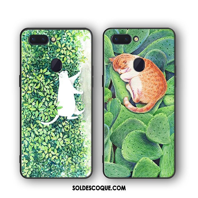 Coque Oppo R15 Mignonne Vert Frais Petit Fluide Doux Pas Cher