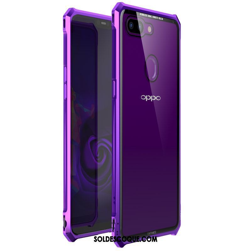 Coque Oppo R15 Pro Créatif Métal Téléphone Portable Tout Compris Verre Soldes