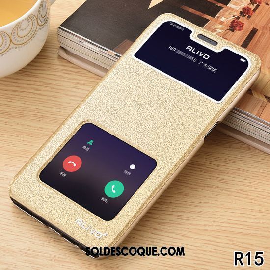 Coque Oppo R15 Étoile Clamshell Or Tout Compris Incassable En Vente