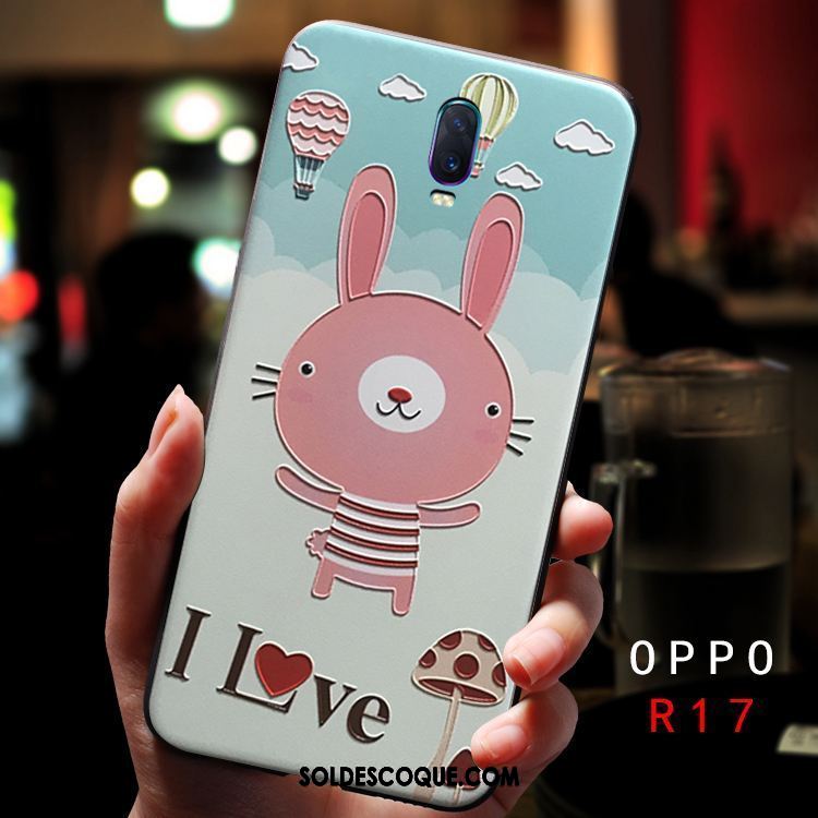 Coque Oppo R17 Gaufrage Animal Difficile Charmant Silicone Pas Cher