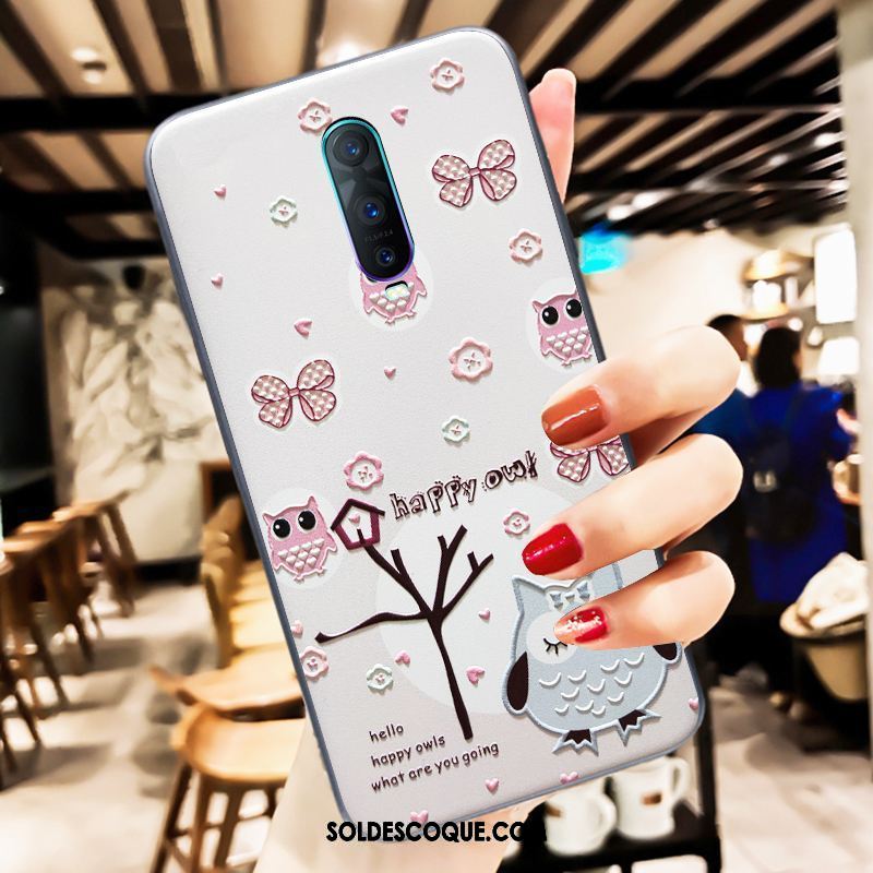 Coque Oppo R17 Pro Étui Dimensionnel Délavé En Daim Dessin Animé Frais Soldes