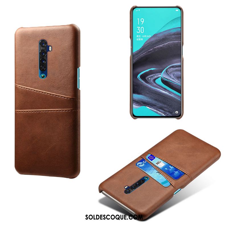 Coque Oppo Reno 2 Carte Étui Cuir Téléphone Portable Foncé France