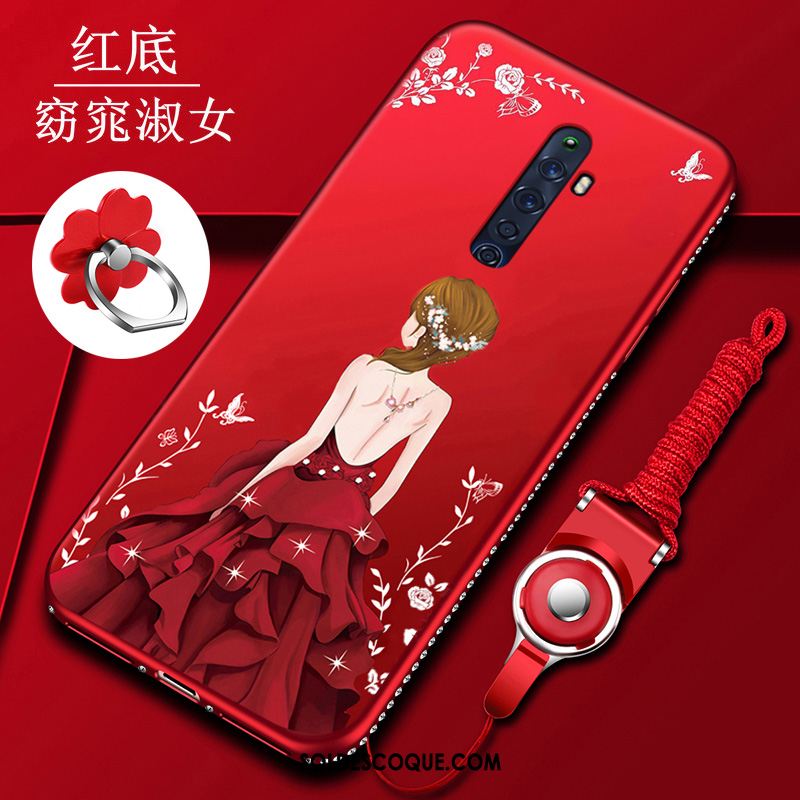 Coque Oppo Reno 2 Z Ornements Suspendus Silicone Net Rouge Incassable Protection Housse En Vente