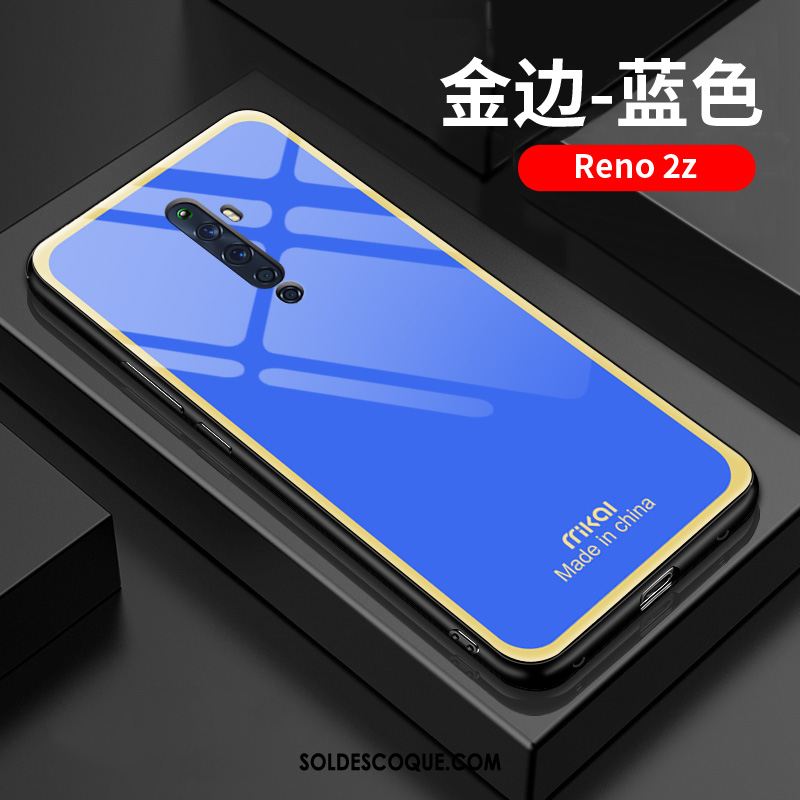 Coque Oppo Reno 2 Z Personnalité Téléphone Portable Membrane Bleu Créatif Pas Cher