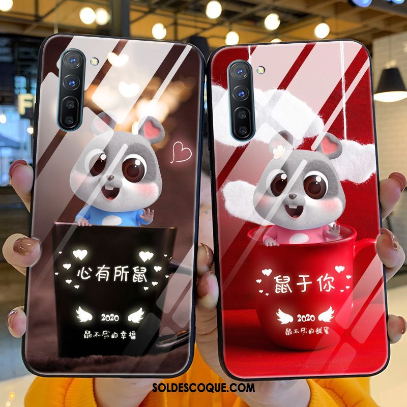 Coque Oppo Reno 3 Dessin Animé Téléphone Portable Rouge Tendance Étui Housse Pas Cher