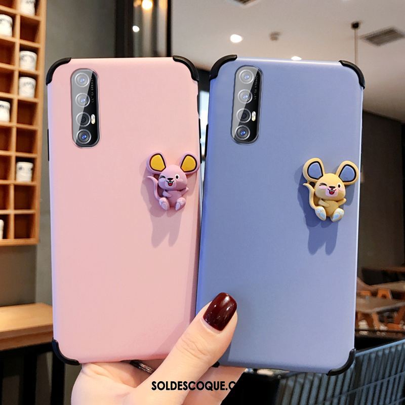 Coque Oppo Reno 3 Pro Charmant Rat Simple Délavé En Daim Dimensionnel Soldes