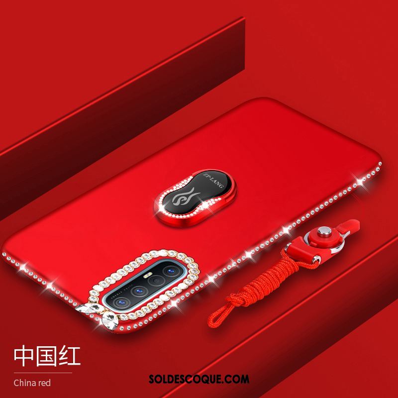 Coque Oppo Reno 3 Pro Incassable Délavé En Daim Luxe Étui Strass Housse Soldes