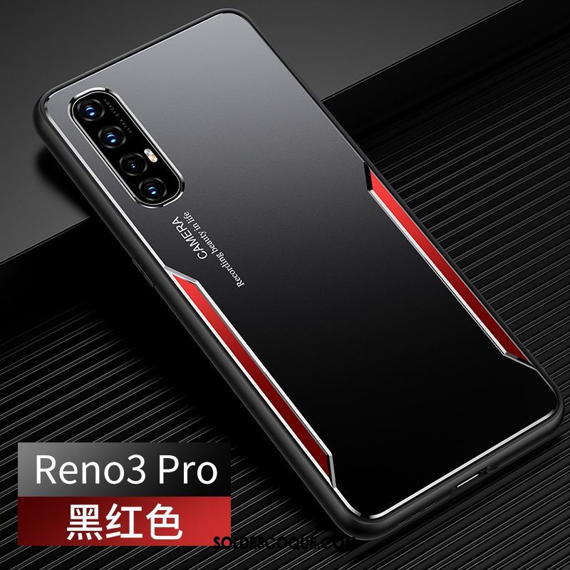 Coque Oppo Reno 3 Pro Silicone Métal Noir Créatif Étui En Ligne