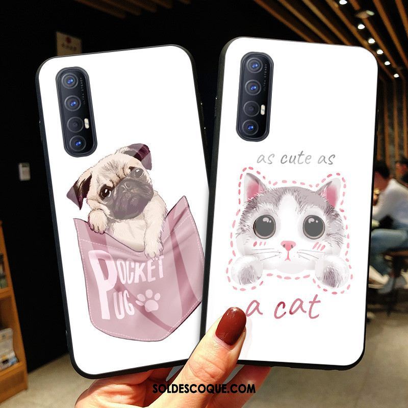 Coque Oppo Reno 3 Pro Verre Téléphone Portable Étui Charmant Dessin Animé Housse En Vente