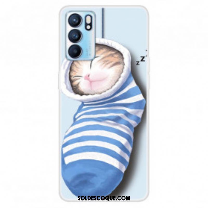 Coque Oppo Reno 6 5G Chaton Endormi