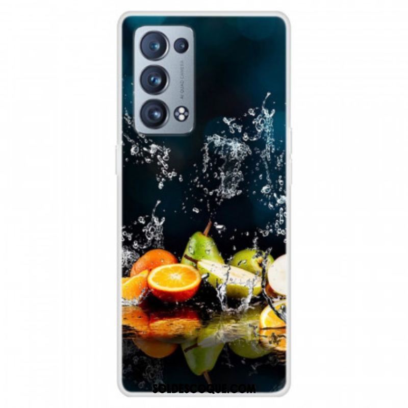 Coque Oppo Reno 6 Pro 5G Trompe l'Oeil Fruits et Eau