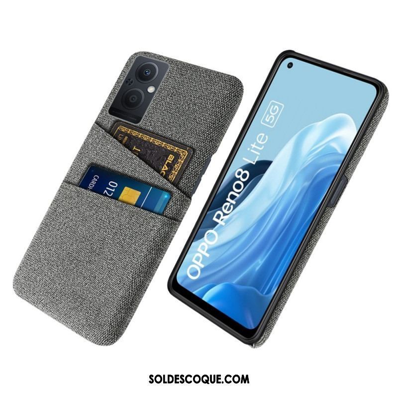 Coque Oppo Reno 8 Lite Tissu Porte-Cartes